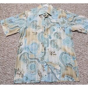 Georg Roth of Germany L 41/42 Men's Short Sleeve Button Front Shirt Paisley Vtg